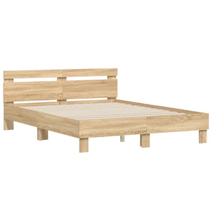 Bettgestell 140x190cm mit LED Sonoma-Eiche