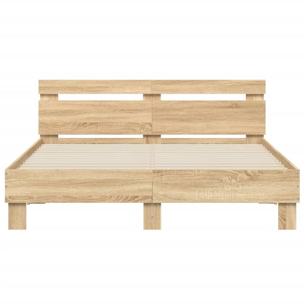 Bettgestell 140x190cm mit LED Sonoma-Eiche