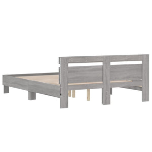 Bettgestell 140x190 cm mit LED Grau