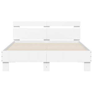 Bettgestell Weiß LED 135x190 cm