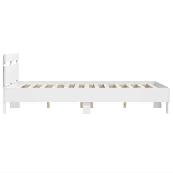 Bettgestell Weiß LED 135x190 cm
