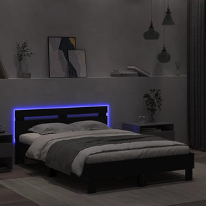 Bettgestell Schwarz 135x190 cm mit LED