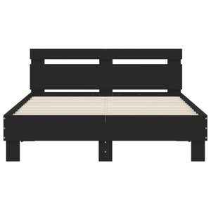 Bettgestell Schwarz 135x190 cm mit LED