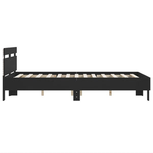 Bettgestell Schwarz 135x190 cm mit LED