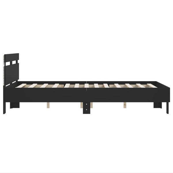 Bettgestell Schwarz 135x190 cm mit LED