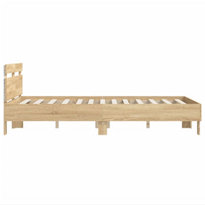 Bettgestell 135x190cm mit LED Sonoma-Eiche
