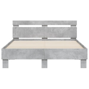 Bettgestell 135x190 cm mit LED Betongrau