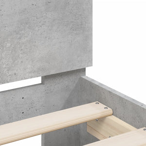 Bettgestell 135x190 cm mit LED Betongrau