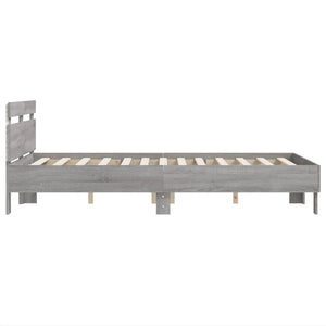 Bettgestell Grau Sonoma mit LED 135x190 cm