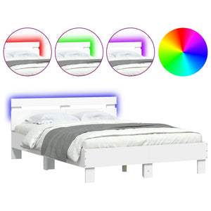 Bettgestell Weiß LED 120x190 cm