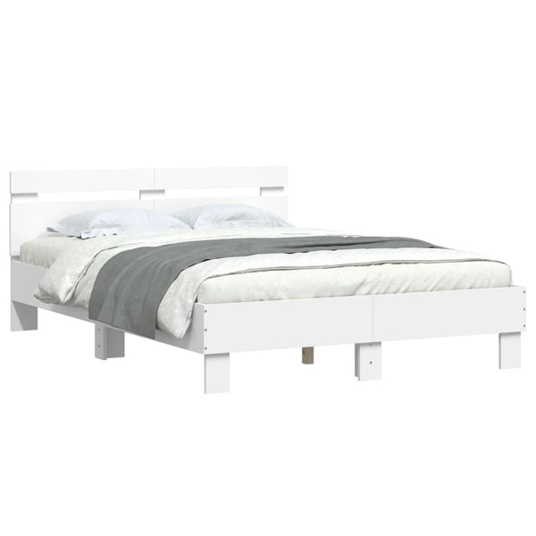 Bettgestell Weiß LED 120x190 cm