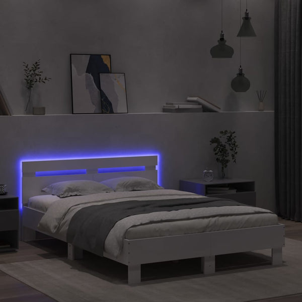 Bettgestell Weiß LED 120x190 cm