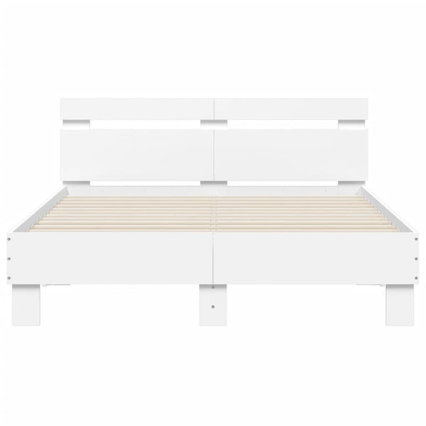 Bettgestell Weiß LED 120x190 cm