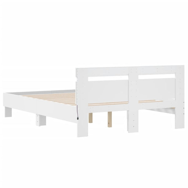 Bettgestell Weiß LED 120x190 cm