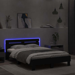 Bettgestell mit LED Schwarz 120x190 cm