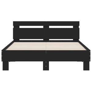 Bettgestell mit LED Schwarz 120x190 cm