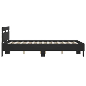 Bettgestell mit LED Schwarz 120x190 cm