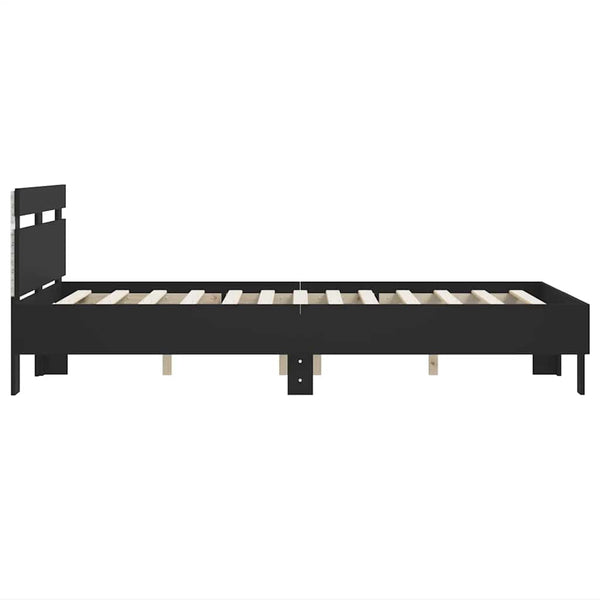 Bettgestell mit LED Schwarz 120x190 cm