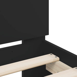 Bettgestell mit LED Schwarz 120x190 cm