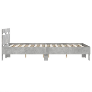 Bettgestell mit LED Betongrau 120x190 cm