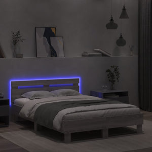Bettgestell 120x190 cm mit LED Grau