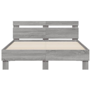 Bettgestell 120x190 cm mit LED Grau