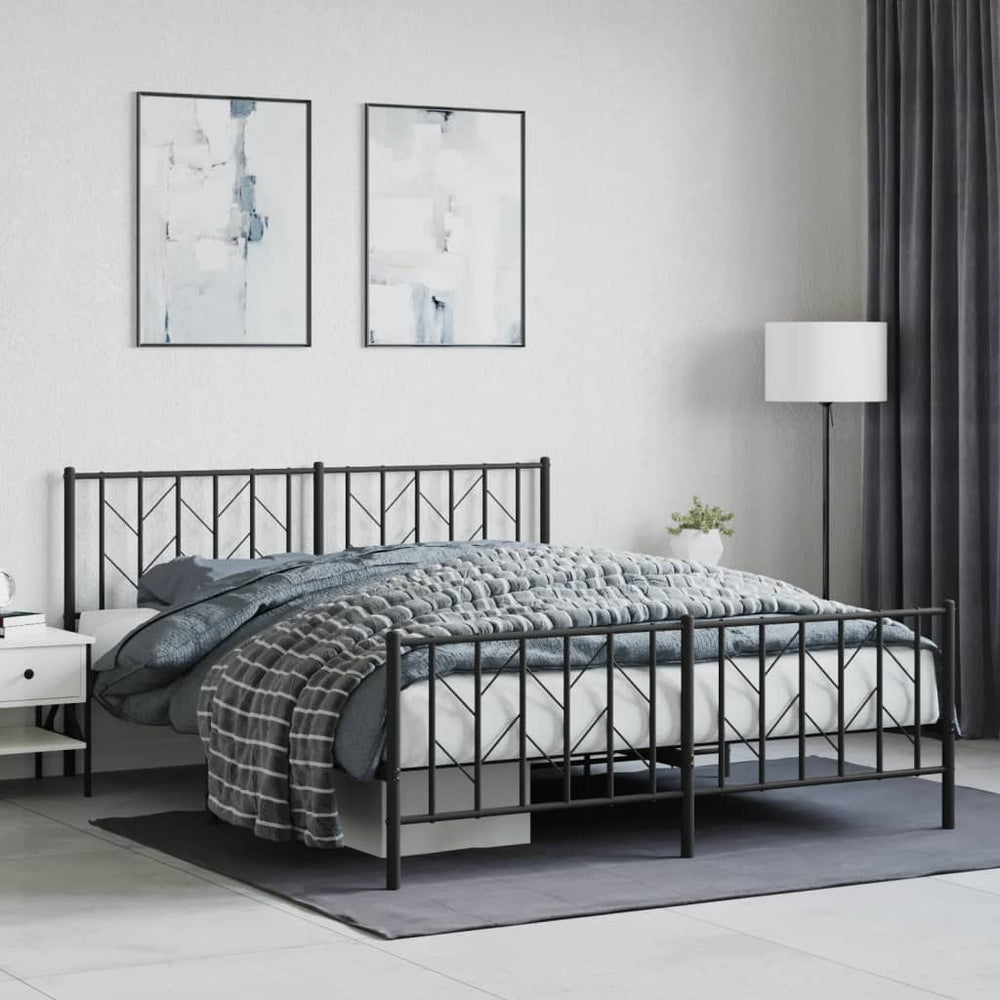 Metallbett Schwarz 160x200 cm