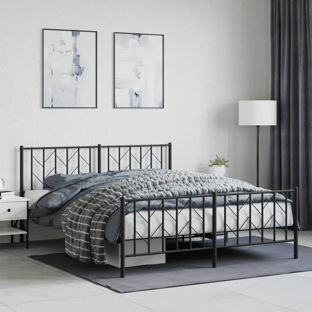 Metallbett Schwarz 160x200 cm