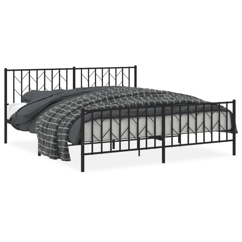 Metallbett 180x200 cm Schwarz ohne Matratze