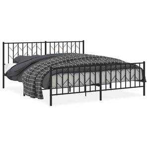 Metallbett 180x200 cm Schwarz ohne Matratze