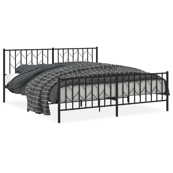 Metallbett 180x200 cm Schwarz ohne Matratze