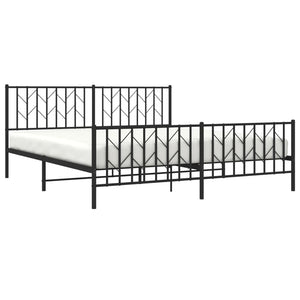 Metallbett 180x200 cm Schwarz ohne Matratze