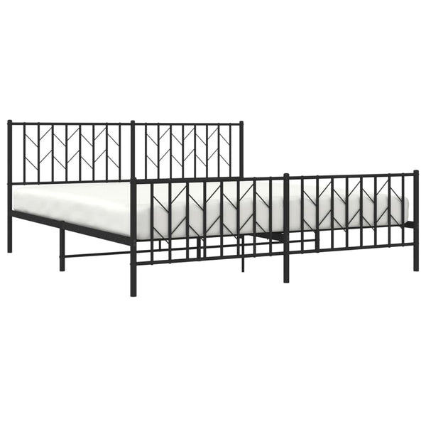 Metallbett 180x200 cm Schwarz ohne Matratze