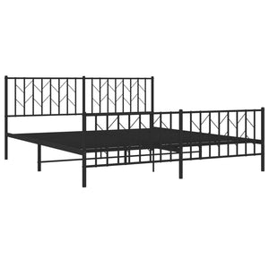 Metallbett 180x200 cm Schwarz ohne Matratze