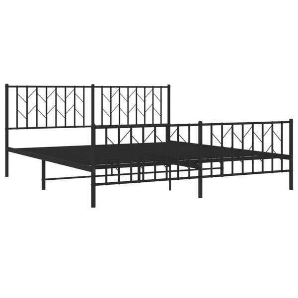 Metallbett 180x200 cm Schwarz ohne Matratze
