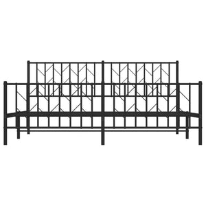 Metallbett 180x200 cm Schwarz ohne Matratze