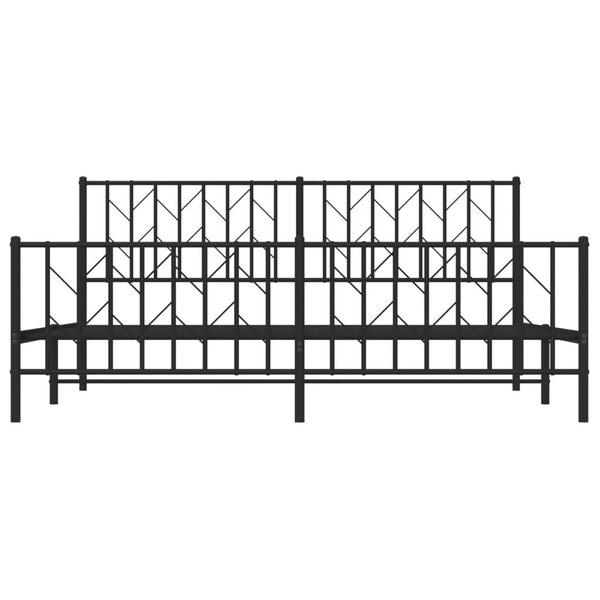 Metallbett 180x200 cm Schwarz ohne Matratze