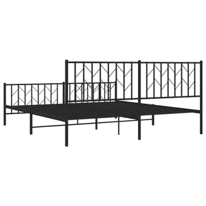 Metallbett 180x200 cm Schwarz ohne Matratze
