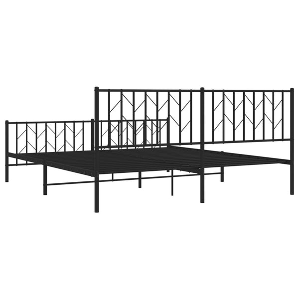 Metallbett 180x200 cm Schwarz ohne Matratze