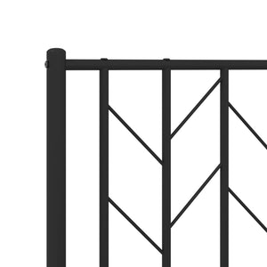 Metallbett 180x200 cm Schwarz ohne Matratze