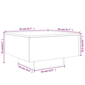Sonoma Eiche Couchtisch 55x55 cm