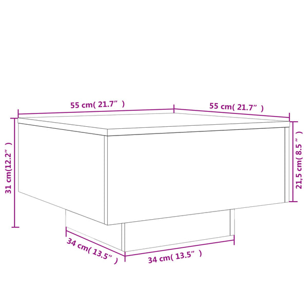 Grauer Couchtisch Sonoma, 55x55 cm