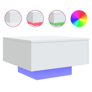 Couchtisch mit LED Weiß 55x55 cm
