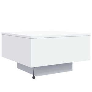 Couchtisch mit LED Weiß 55x55 cm