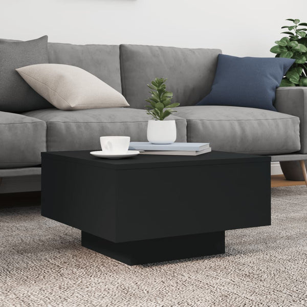 LED Couchtisch Schwarz 55x55 cm