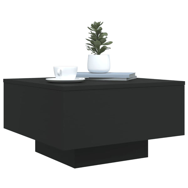 LED Couchtisch Schwarz 55x55 cm