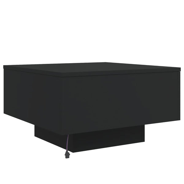 LED Couchtisch Schwarz 55x55 cm