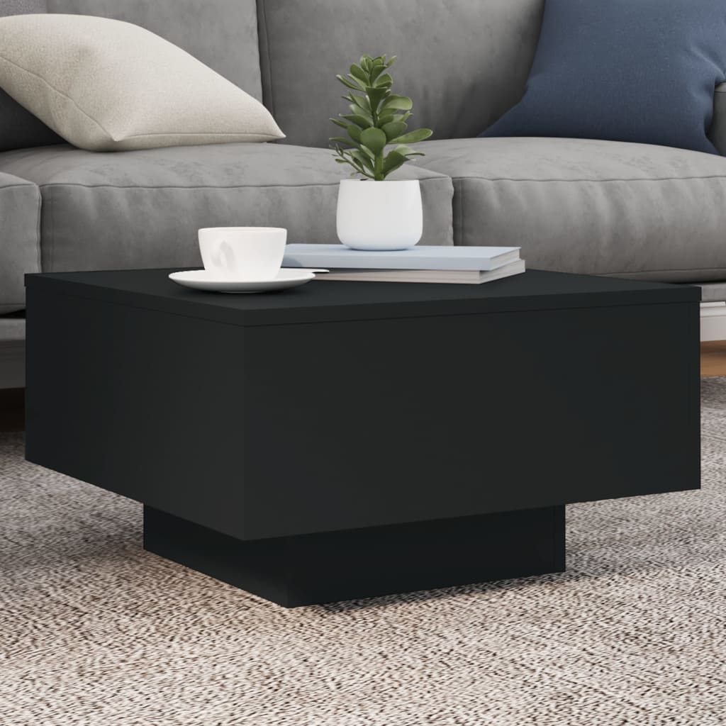 LED Couchtisch Schwarz 55x55 cm