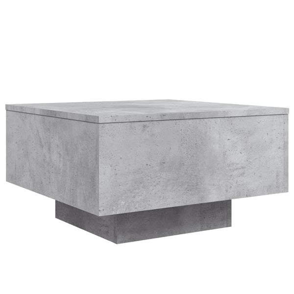 Couchtisch Betongrau mit LED-Leuchten 55x55 cm