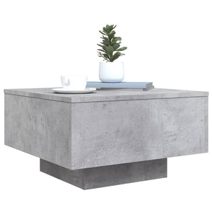 Couchtisch Betongrau mit LED-Leuchten 55x55 cm
